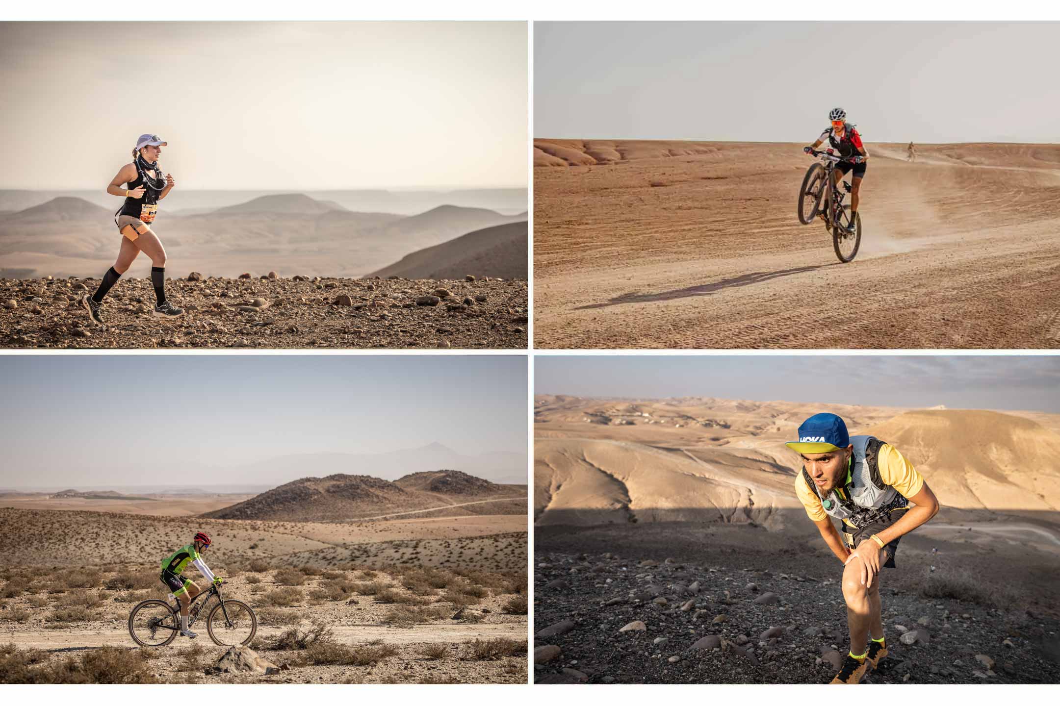 Coureur dans le désert d’Agafay pendant le Trail Maroc