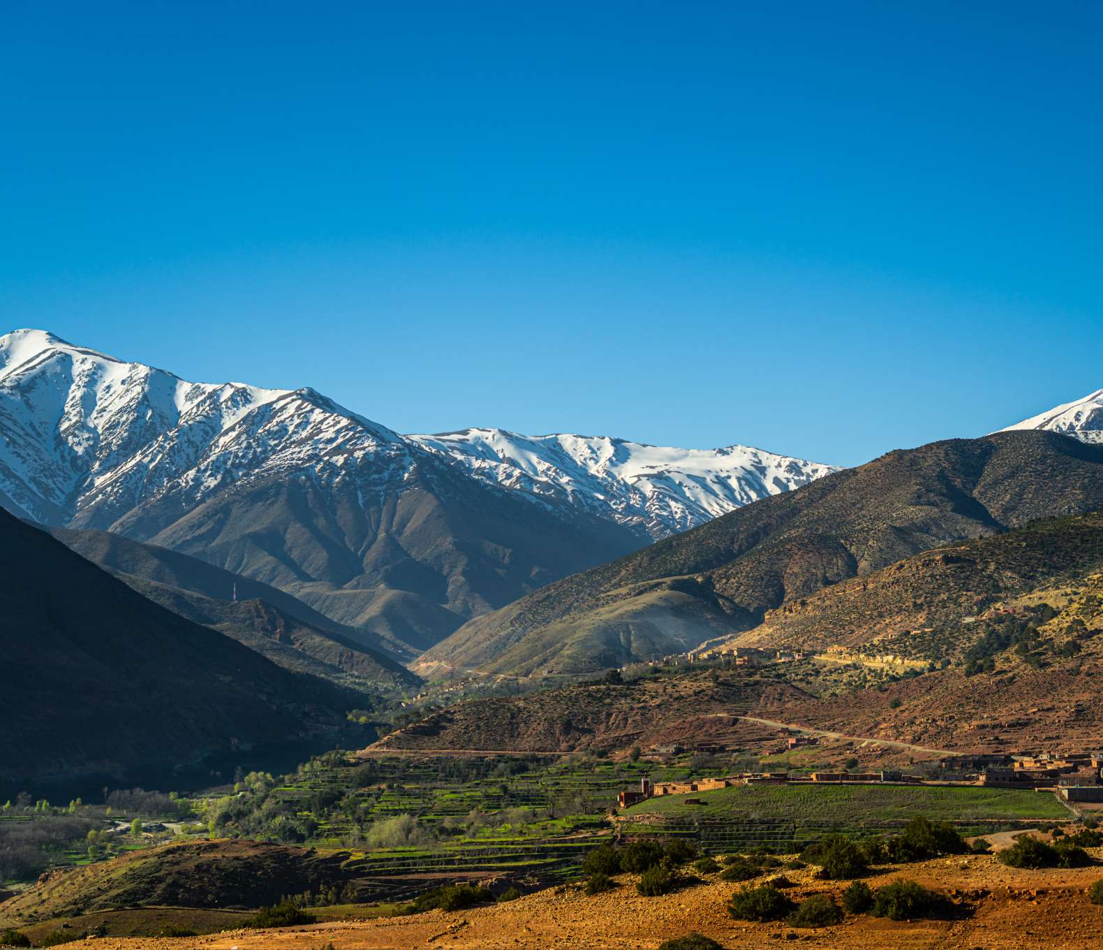 Trail dans les montagnes de l’Atlas au Maroc
