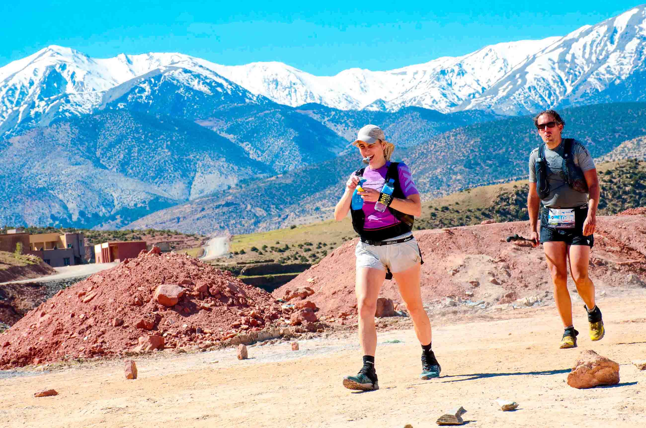 Coureurs du Trail des Muletiers 42 km à Amizmiz